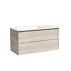 Тумба под раковину Sancos Marmi 2.0 MR2.0100LEG/MR2.0100REG, 100 см, подвесная, цвет дуб галифакс натуральный, левая/правая