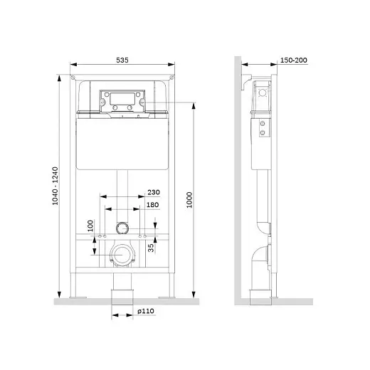 Инсталляция Am.Pm ProC, с безободковым унитазом Ceramicanova Metric Rimless, сиденье микролифт, I012707/CN3007