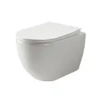 Подвесной унитаз Ceramicanova Mia Rimless с ультра-тонким сиденьем с микролифтом, безободковый, сантехфарфор, CN1805
