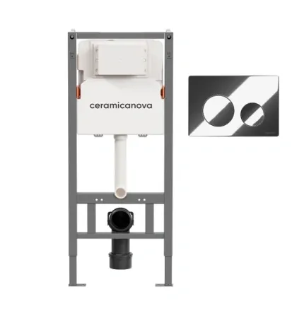 Инсталляция для унитаза Ceramicanova Balance CN121001CH, клавиша Circle хром