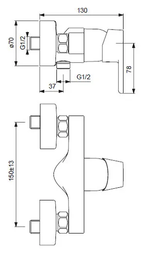 Смеситель Ideal Standard Vito B0411AA для душа