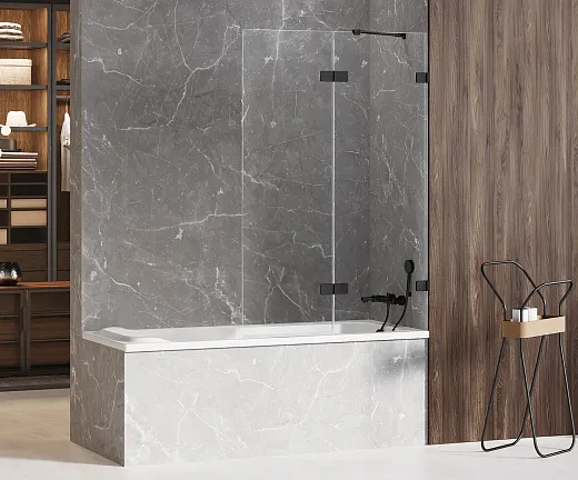 Шторка на ванну New Trendy AVEXA BLACK L 110x150