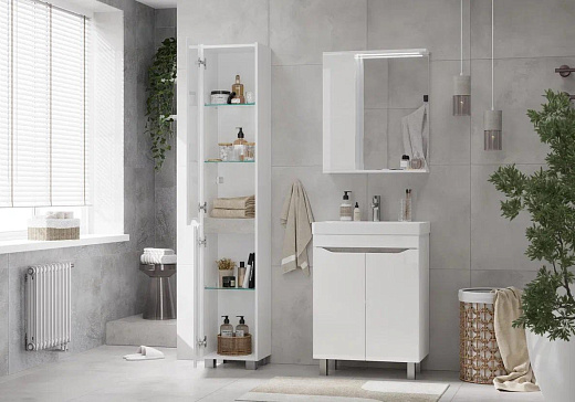 Тумба напольная Volna Lake 50.2D с умывальником белая