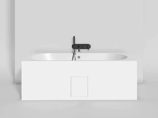 Ванна Salini Ornella Axis 103411MF, 180 х 80 см, из искусственного камня S-Sense, цвет белый матовый, покраска по RAL полностью