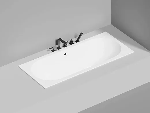 Ванна Salini Ornella Axis 103413GF, 170 х 75 см, из искусственного камня S-Sense, цвет белый, покраска по RAL полностью