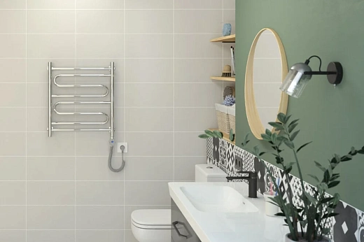 Полотенцесушитель электрический Стилье Формат 22, 50/60, 600x500, ТЭН справа, хром, 00522-6050