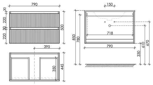 Тумба подвесная под умывальник Sancos Сноб Р (Snob R) 80x45x50см, темный антрацит матовый, SNR80MDH
