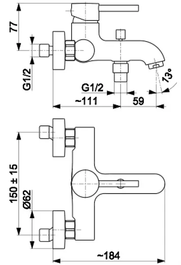 Смеситель для ванны Armatura Moza Gold 5034-010-31 золото