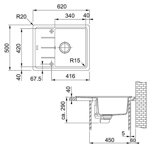Мойка кухонная Franke Basis BFG 611C графит