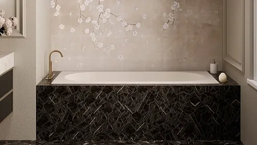 Ванна Salini Лофо UM12323, 180 х 80 см, из искусственного камня Солид Серфейс/Solid Surface, сифон, донный клапан, ножки, цвет белый матовый