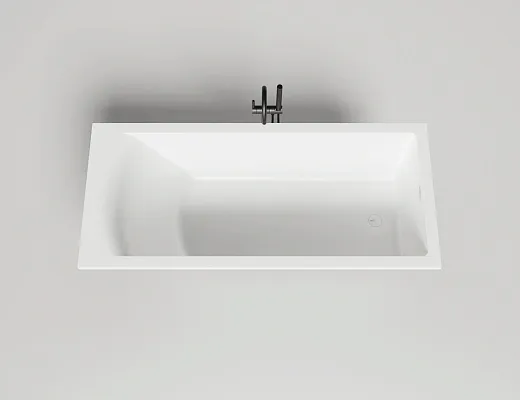 Ванна Salini Cascata Kit 104523MF, 180 х 80 см, из искусственного камня S-Stone, цвет белый матовый, покраска по RAL полностью
