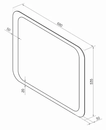 Зеркало Континент Калипсо Люкс LED 68x53,5 с подсветкой