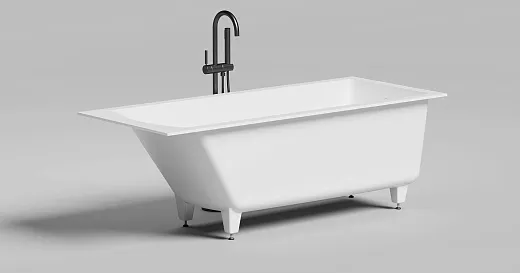 Ванна Salini Cascata Kit 104813GF, 170 х 70 см, из искусственного камня S-Sense, цвет белый, покраска по RAL полностью