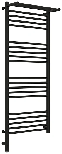 Полотенцесушитель электрический Сунержа Богема 3.0 1200 x 500 с полкой, ширина 53.2 см, высота 132.4 см, матовый черный, L/R