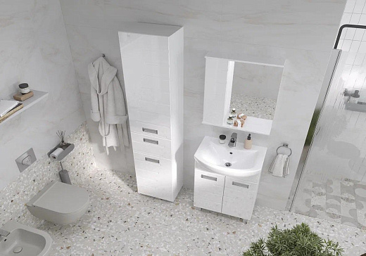 Шкаф с зеркалом Volna Joli 50 белый левый