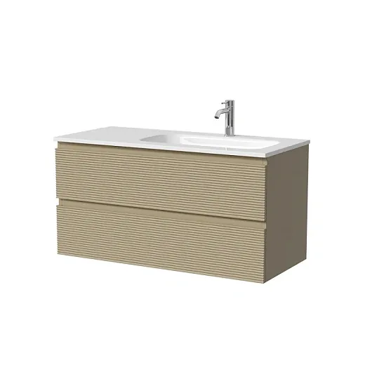 Тумба под раковину Sancos Folk FL100LCP/FL100RCP, 100 см, подвесная, чаша левая/правая, капучино