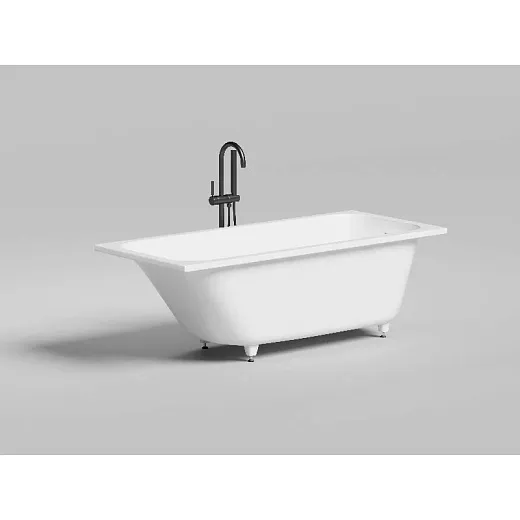 Ванна Salini Orlanda Kit 102115MF 160 х 70 см, из искусственного камня S-Sense, с донным клапаном, цвет белый матовый, покраска по RAL полностью