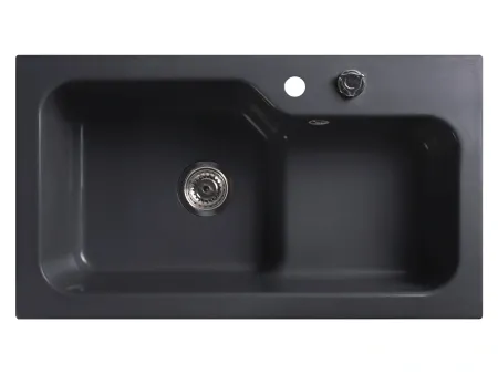 Мойка кухонная Belux SG-REC-HALF-8045-01 Черный обсидиан, 4810924266651