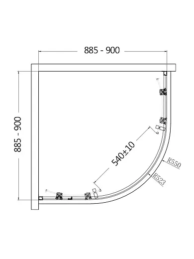 Душевой уголок AQUAme AQM3801F-9 90х90х195