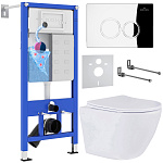 Комплект инсталляции с унитазом 6 в 1 Roxen StounFix Dual Fresh 508565 (состоит из: 710200, Santi 410260CH, 530185-01) Комплект инсталляции с унитазом 6 в 1 Roxen StounFix Dual Fresh 508565 (состоит из: 710200, Santi 410260CH, 530185-01)