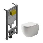Инсталляция Jacob Delafon с безободковым унитазом Ceramicanova Mia Rimless сиденье микролифт, E29025-NF/CN1805, сантехфарфор