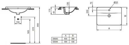 Раковина Ideal Standard Connect E504401 58 см