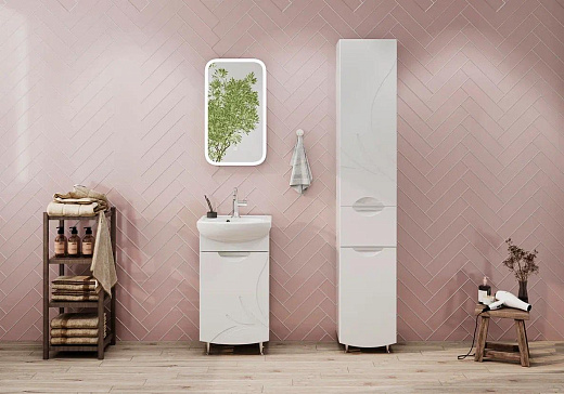 Тумба напольная под умывальник Volna Adel 45.1D белый глянец