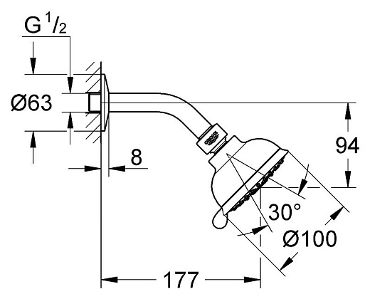 Верхний душ Grohe New Tempesta Rustic 100 26089000 Верхний душ Grohe New Tempesta Rustic 100 26089000
