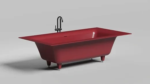 Ванна Salini Ариоза 1053201MF, 210 х 110 см, из искусственного камня С-Стоун/S-Stone, донный клапан, сифон, ножки, цвет белый матовый, покраска по RAL полностью