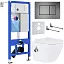 Комплект инсталляции с унитазом 6 в 1 Roxen StounFix Dual Fresh 960516 (состоит из: 710200, Steel 420280G, 530185-01Х)