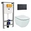 Комплект: инсталляция OLI 120 с кнопкой Slim чёрной soft-touch и унитаз подвесной Ideal Standard Tesi AquaBlade с сиденьем Soft-Close