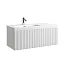 Тумба под раковину Sancos SNOB R 1.0, SNR1.0100LW/SNR1.0100RW, 100 см, подвесная, чаша левая/правая, Bianco