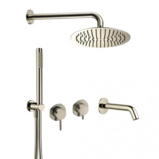 Душевая система AQUAme Siena Slim 003-2 AQM8408BN брашированный никель