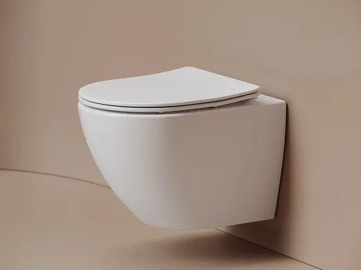 Подвесной унитаз Ceramicanova Метрополь (Metropol) с сиденьем с микролифтом из дюропласта, смыв Торнадо, безободковый, белый, CN4002TMW