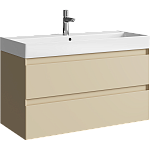 AQWELLA Geometria подвесная тумба под умывальник 100 см, цвет бежевый матовый AQWELLA Geometria подвесная тумба под умывальник 100 см, цвет бежевый матовый