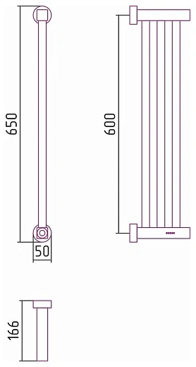 Полотенцесушитель электрический Сунержа Хорда 4.0, 600x50, хром, 00-0834-0600