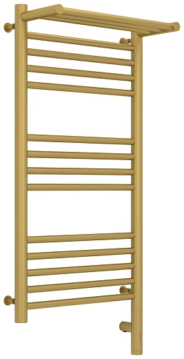 Полотенцесушитель электрический Сунержа Богема 3.0 800 x 400 с полкой, ширина 43.2 см, высота 92.4 см, матовое золото, L/R