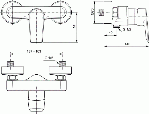 Смеситель для душа Ideal Standard Tesi A6581AA