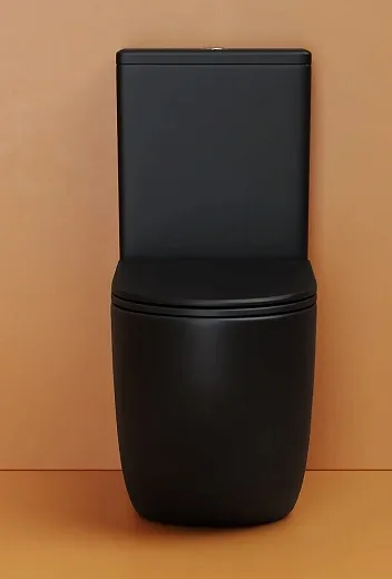 Напольный унитаз Ceramicanova Metropol CN4001T-BMB/CN4001-TMB, безободковый, смыв Торнадо, сиденье микролифт, черный матовый, сантехфарфор