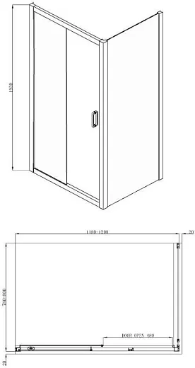 Душевой уголок Adema Glass Line Direct 120 120x80 (прозрачный)