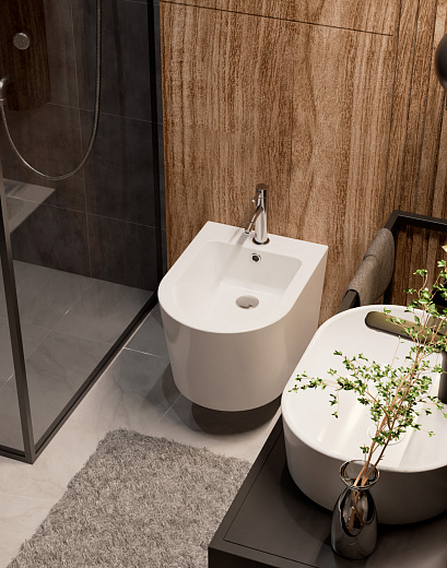 AQM2101 Биде подвесное AQUAme с отв под смеситель, с переливом 515x360x345мм