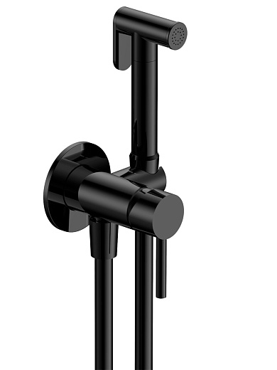 AQM6217MB AQUAme Siena Готовый комплект гигиенического душа (скрытый монтаж, латунная лейка), Черный матов