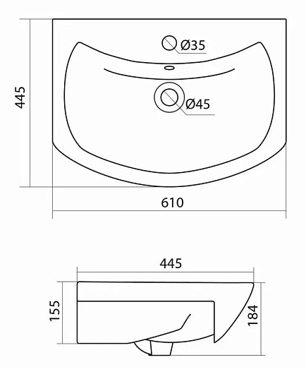 Тумба подвесная Volna Joli 60.2Y под умывальник Балтика белая