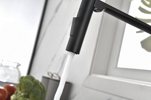 Смеситель PAULMARK BARREL Ba214029-AN, черный антрацит, с гибким изливом