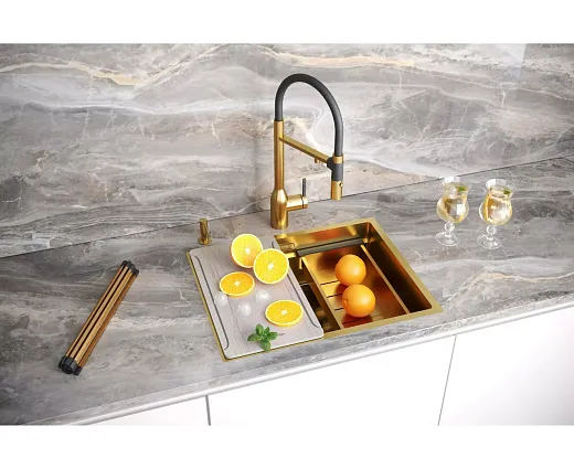Кухонная мойка PAULMARK NEXT-MULTI SINK 58 UNI PM785845-BG (золото/брашированное золото)