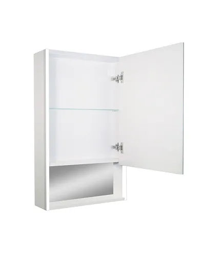 Зеркальный шкаф Filit White 500х800 правый, лента в алюминиевом профиле, датчик движения (с функцией изменения яркости), розетка, логотип "Continent", открытая зеркальная ниша МВК182