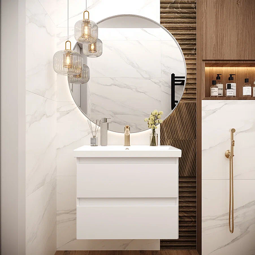 Тумба подвесная Laparet Vitrum 60 под умывальник Cerastyle Elite 60 белый матовый