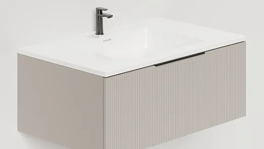 T800V1G Тумба под умывальник Salini TOUCH V 80 Grey вертикальная фрезеровка