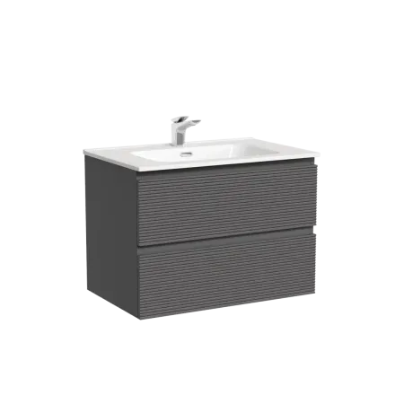 Тумба под раковину Sancos Folk FL70GS, 70 см подвесная, с рельефным фасадом, Grey soft