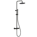 AQM8006MB Душевая система AQUAme с термостатом, Ø250, 1/1 режим, латунная лейка, верхний душ - сталь AQM8006MB Душевая система AQUAme с термостатом, Ø250, 1/1 режим, латунная лейка, верхний душ - сталь